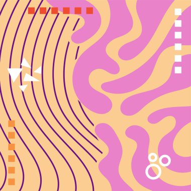 Soyut arka plan vektör sanatı dalgalı doku, çizgiler ve kıvrımlar şekil örtüsü. Dalgalı doku üzerindeki geometrik süslemelerin soyut arkaplanı.