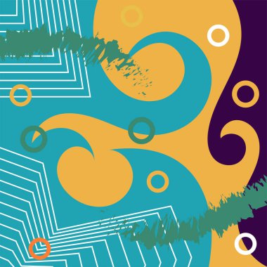 Soyut arka plan vektör sanatı dalgalı doku, çizgiler ve kıvrımlar şekil örtüsü. Dalgalı doku üzerindeki geometrik süslemelerin soyut arkaplanı.