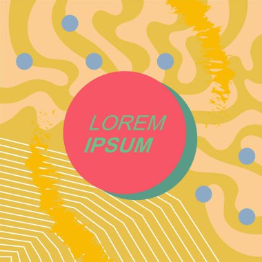 Soyut arka plan vektör sanatı dalgalı doku ve çizgiler ve geometrik şekil örtüsü. Dalgalı doku üzerindeki geometrik süslemelerin soyut arkaplanı.