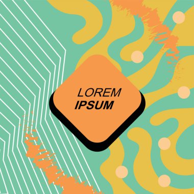 Soyut arka plan vektör sanatı dalgalı doku ve çizgiler ve geometrik şekil örtüsü. Dalgalı doku üzerindeki geometrik süslemelerin soyut arkaplanı.