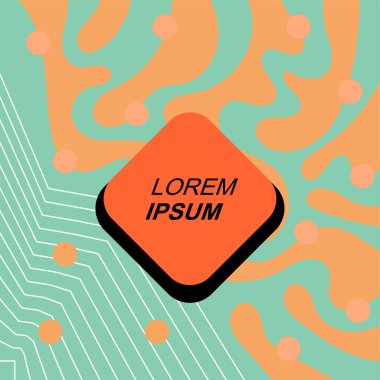 Soyut arka plan vektör sanatı dalgalı doku ve çizgiler ve geometrik şekil örtüsü. Dalgalı doku üzerindeki geometrik süslemelerin soyut arkaplanı.