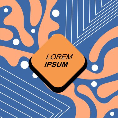 Soyut arka plan vektör sanatı dalgalı doku ve çizgiler ve geometrik şekil örtüsü. Dalgalı doku üzerindeki geometrik süslemelerin soyut arkaplanı.