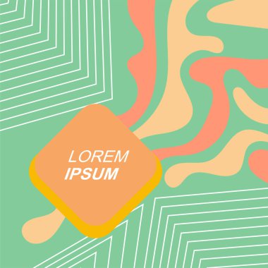 Soyut arka plan vektör sanatı dalgalı doku ve çizgiler ve geometrik şekil örtüsü. Dalgalı doku üzerindeki geometrik süslemelerin soyut arkaplanı.