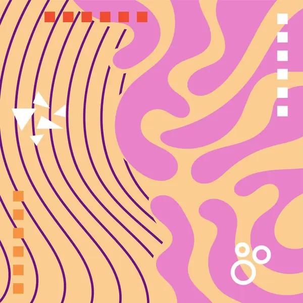 Soyut arka plan vektör sanatı dalgalı doku, çizgiler ve kıvrımlar şekil örtüsü. Dalgalı doku üzerindeki geometrik süslemelerin soyut arkaplanı.