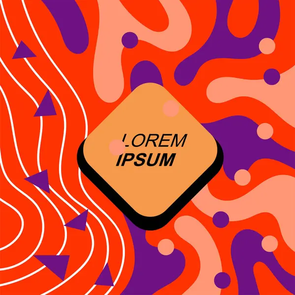 Soyut arka plan vektör sanatı dalgalı doku ve çizgiler ve geometrik şekil örtüsü. Dalgalı doku üzerindeki geometrik süslemelerin soyut arkaplanı.