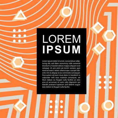 Geometrik şekilli soyut arkaplan vektör çizimleri süslemeler ve çizgili desenler.