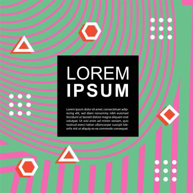 Geometrik şekilli soyut arkaplan vektör çizimleri süslemeler ve çizgili desenler.