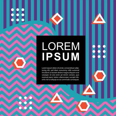 Geometrik şekilli soyut arkaplan vektör çizimleri süslemeler ve çizgili desenler.