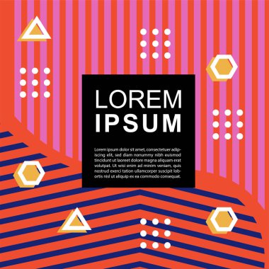 Geometrik şekilli soyut arkaplan vektör çizimleri süslemeler ve çizgili desenler.