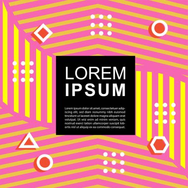 Geometrik şekilli soyut arkaplan vektör çizimleri süslemeler ve çizgili desenler.