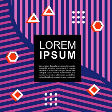 Geometrik şekilli soyut arkaplan vektör çizimleri süslemeler ve çizgili desenler.