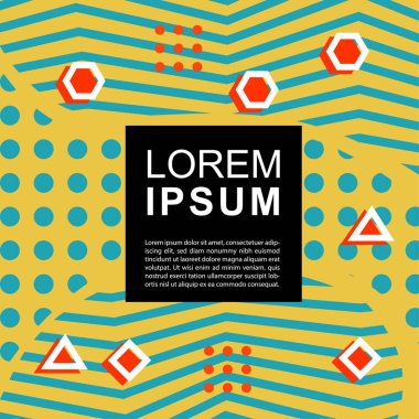 Geometrik şekilli soyut arkaplan vektör çizimleri süslemeler ve çizgili desenler.