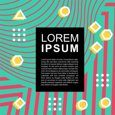 Geometrik şekilli soyut arkaplan vektör çizimleri süslemeler ve çizgili desenler.