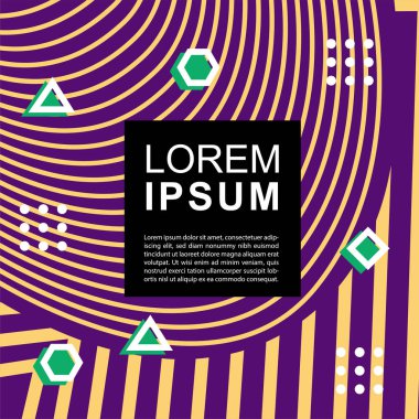 Geometrik şekilli soyut arkaplan vektör çizimleri süslemeler ve çizgili desenler.