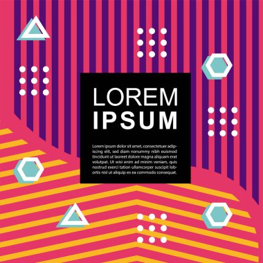 Geometrik şekilli soyut arkaplan vektör çizimleri süslemeler ve çizgili desenler.