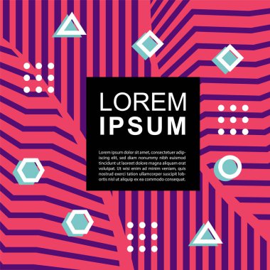 Geometrik şekilli soyut arkaplan vektör çizimleri süslemeler ve çizgili desenler.