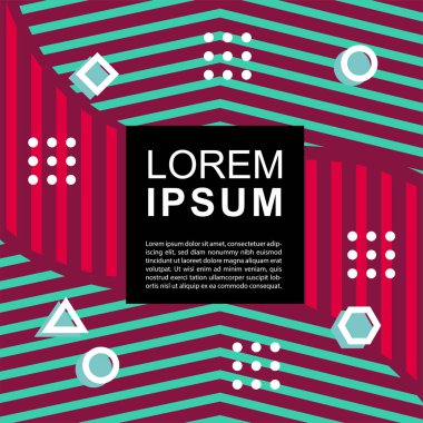 Geometrik şekilli soyut arkaplan vektör çizimleri süslemeler ve çizgili desenler.