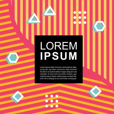 Geometrik şekilli soyut arkaplan vektör çizimleri süslemeler ve çizgili desenler.