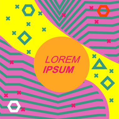 Çizgili dokunun ve geometrik şekillerin soyut arkaplanı süslemeler. Soyut arkaplan vektör sanatı.