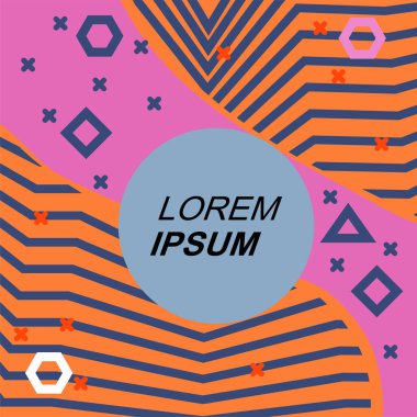 Çizgili dokunun ve geometrik şekillerin soyut arkaplanı süslemeler. Soyut arkaplan vektör sanatı.