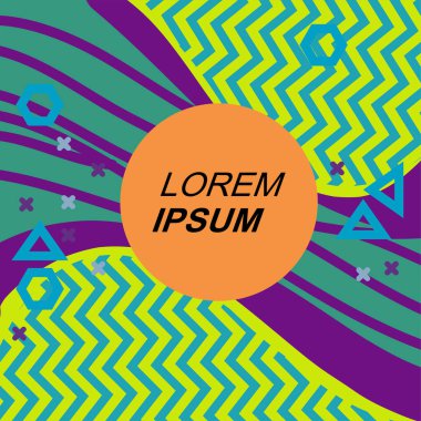 Zig-zag çizgili desen ve dalgalı şekillerin soyut arkaplanı. Soyut arkaplan vektör sanatı.