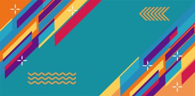 Modern Soyut Mozaik Geometrik Şekiller ve Süslü Vektör Tasarımı. Geometrik şekillerin mozaiğiyle soyut arkaplan.