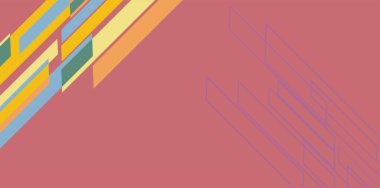 Modern Soyut Mozaik Geometrik Şekiller ve Süslü Vektör Tasarımı. Geometrik şekillerin mozaiğiyle soyut arkaplan.