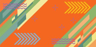 Modern Soyut Mozaik Geometrik Şekiller ve Süslü Vektör Tasarımı. Geometrik şekillerin mozaiğiyle soyut arkaplan.