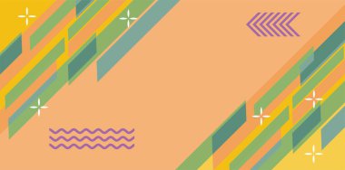 Modern Soyut Mozaik Geometrik Şekiller ve Süslü Vektör Tasarımı. Geometrik şekillerin mozaiğiyle soyut arkaplan.