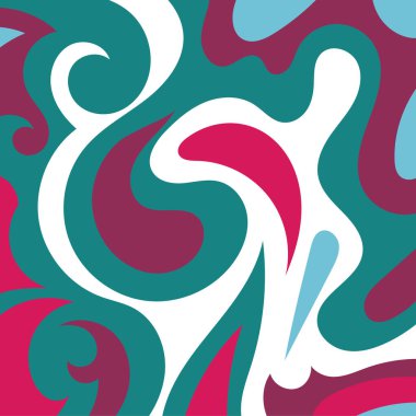 Renkli dalgalı şekilli soyut bir arkaplan. Akan eğrilerle, doku süslemeleriyle soyut kare arkaplan. Poster veya ilgili herhangi bir grafik tasarım amacı için soyut arkaplan