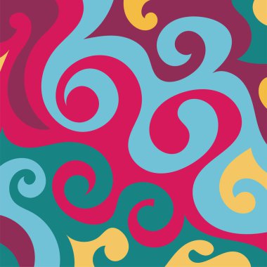 Renkli dalgalı şekilli soyut bir arkaplan. Akan eğrilerle, doku süslemeleriyle soyut kare arkaplan. Poster veya ilgili herhangi bir grafik tasarım amacı için soyut arkaplan