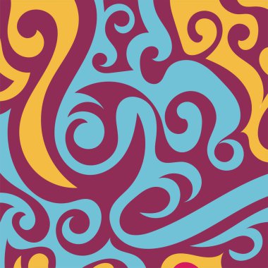 Renkli dalgalı şekilli soyut bir arkaplan. Akan eğrilerle, doku süslemeleriyle soyut kare arkaplan. Poster veya ilgili herhangi bir grafik tasarım amacı için soyut arkaplan