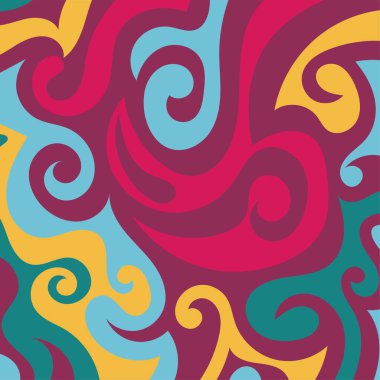 Renkli dalgalı şekilli soyut bir arkaplan. Akan eğrilerle, doku süslemeleriyle soyut kare arkaplan. Poster veya ilgili herhangi bir grafik tasarım amacı için soyut arkaplan