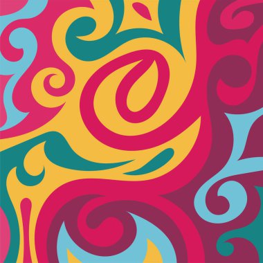 Renkli dalgalı şekilli soyut bir arkaplan. Akan eğrilerle, doku süslemeleriyle soyut kare arkaplan. Poster veya ilgili herhangi bir grafik tasarım amacı için soyut arkaplan