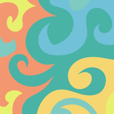 Renkli dalgalı şekilli soyut bir arkaplan. Akan eğrilerle, doku süslemeleriyle soyut kare arkaplan. Poster veya ilgili herhangi bir grafik tasarım amacı için soyut arkaplan