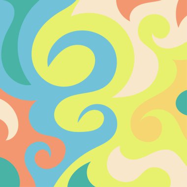 Renkli dalgalı şekilli soyut bir arkaplan. Akan eğrilerle, doku süslemeleriyle soyut kare arkaplan. Poster veya ilgili herhangi bir grafik tasarım amacı için soyut arkaplan