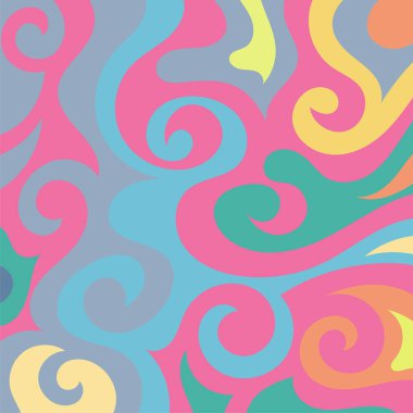 Renkli dalgalı şekilli soyut bir arkaplan. Akan eğrilerle, doku süslemeleriyle soyut kare arkaplan. Poster veya ilgili herhangi bir grafik tasarım amacı için soyut arkaplan