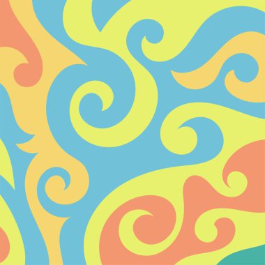 Renkli dalgalı şekilli soyut bir arkaplan. Akan eğrilerle, doku süslemeleriyle soyut kare arkaplan. Poster veya ilgili herhangi bir grafik tasarım amacı için soyut arkaplan