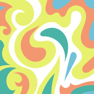 Renkli dalgalı şekilli soyut bir arkaplan. Akan eğrilerle, doku süslemeleriyle soyut kare arkaplan. Poster veya ilgili herhangi bir grafik tasarım amacı için soyut arkaplan