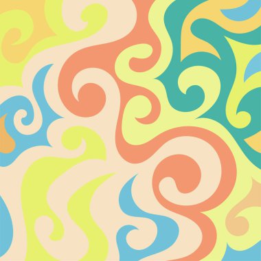 Renkli dalgalı şekilli soyut bir arkaplan. Akan eğrilerle, doku süslemeleriyle soyut kare arkaplan. Poster veya ilgili herhangi bir grafik tasarım amacı için soyut arkaplan