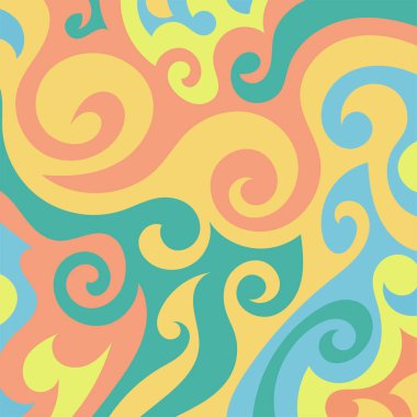 Renkli dalgalı şekilli soyut bir arkaplan. Akan eğrilerle, doku süslemeleriyle soyut kare arkaplan. Poster veya ilgili herhangi bir grafik tasarım amacı için soyut arkaplan