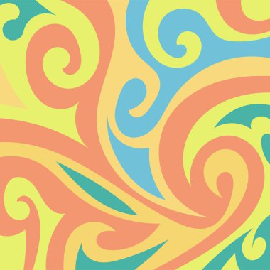 Renkli dalgalı şekilli soyut bir arkaplan. Akan eğrilerle, doku süslemeleriyle soyut kare arkaplan. Poster veya ilgili herhangi bir grafik tasarım amacı için soyut arkaplan