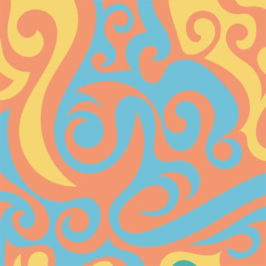 Renkli dalgalı şekilli soyut bir arkaplan. Akan eğrilerle, doku süslemeleriyle soyut kare arkaplan. Poster veya ilgili herhangi bir grafik tasarım amacı için soyut arkaplan