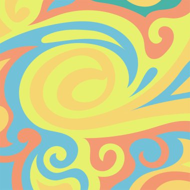 Renkli dalgalı şekilli soyut bir arkaplan. Akan eğrilerle, doku süslemeleriyle soyut kare arkaplan. Poster veya ilgili herhangi bir grafik tasarım amacı için soyut arkaplan