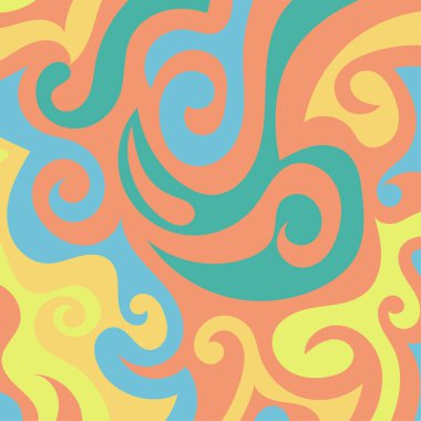 Renkli dalgalı şekilli soyut bir arkaplan. Akan eğrilerle, doku süslemeleriyle soyut kare arkaplan. Poster veya ilgili herhangi bir grafik tasarım amacı için soyut arkaplan