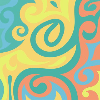 Renkli dalgalı şekilli soyut bir arkaplan. Akan eğrilerle, doku süslemeleriyle soyut kare arkaplan. Poster veya ilgili herhangi bir grafik tasarım amacı için soyut arkaplan