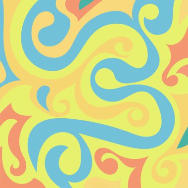 Renkli dalgalı şekilli soyut bir arkaplan. Akan eğrilerle, doku süslemeleriyle soyut kare arkaplan. Poster veya ilgili herhangi bir grafik tasarım amacı için soyut arkaplan