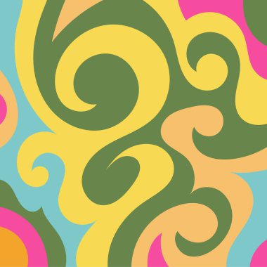 Renkli dalgalı şekilli soyut bir arkaplan. Akan eğrilerle, doku süslemeleriyle soyut kare arkaplan. Poster veya ilgili herhangi bir grafik tasarım amacı için soyut arkaplan