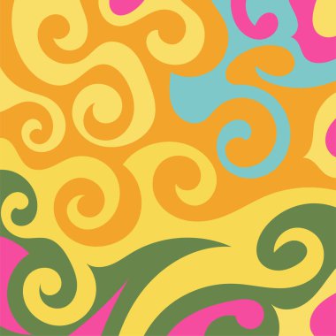 Renkli dalgalı şekilli soyut bir arkaplan. Akan eğrilerle, doku süslemeleriyle soyut kare arkaplan. Poster veya ilgili herhangi bir grafik tasarım amacı için soyut arkaplan