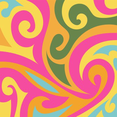 Renkli dalgalı şekilli soyut bir arkaplan. Akan eğrilerle, doku süslemeleriyle soyut kare arkaplan. Poster veya ilgili herhangi bir grafik tasarım amacı için soyut arkaplan